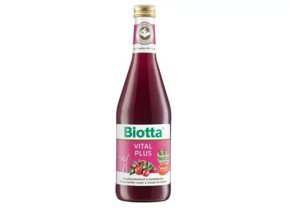 Biotta-Vital Plus, Pur jus d'airelles rouges & infusion de chanvre 500ml