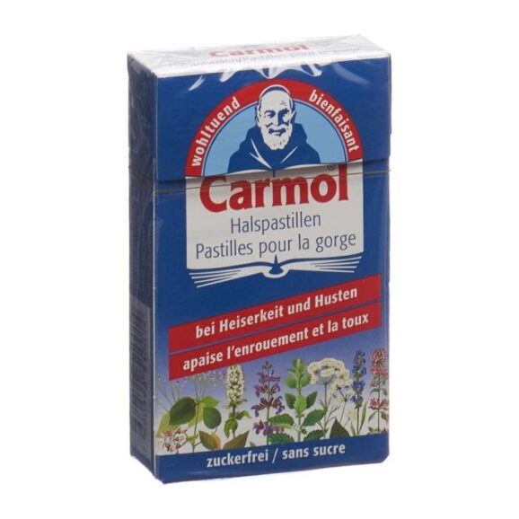 Carmol, Pastilles pour la gorge 45g, sans sucre Verfora