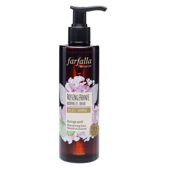 Farfalla Rosengeranie Shampooing doux - Nettoie en douceur - Cheveux normaux