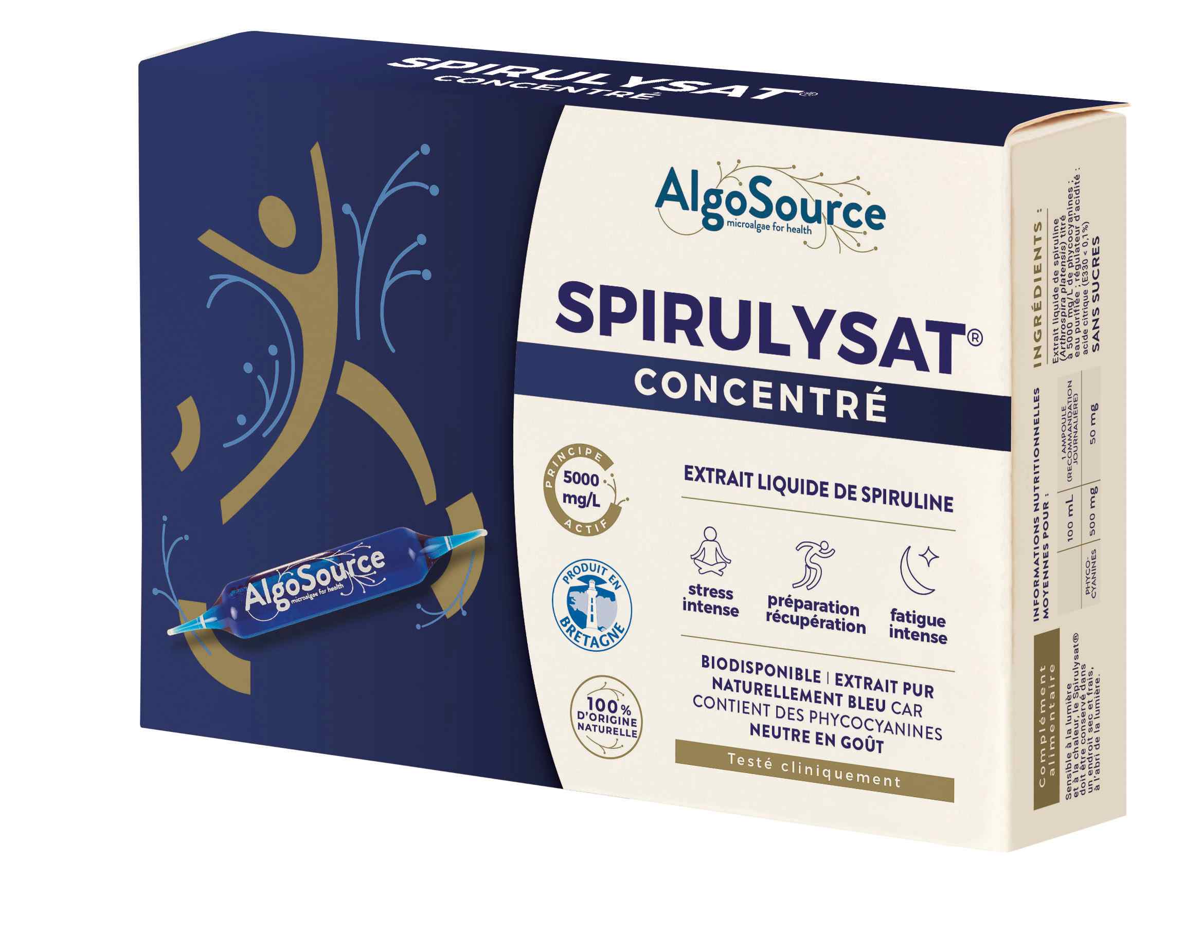 AlgoSource, Spirulysat Concentré 20 ampoules de 10ml