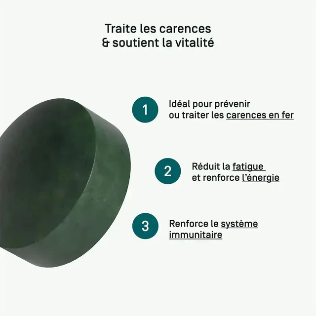 Algorigin, Fer-Spiruline, 120 comprimés – Image 2