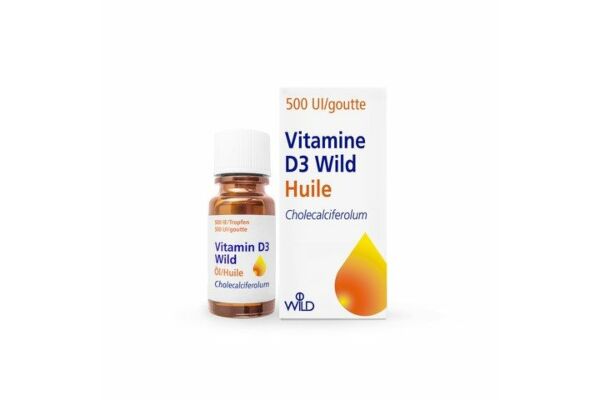 Vitamine D3 Wild huile, 500 UI/goutte 10ml