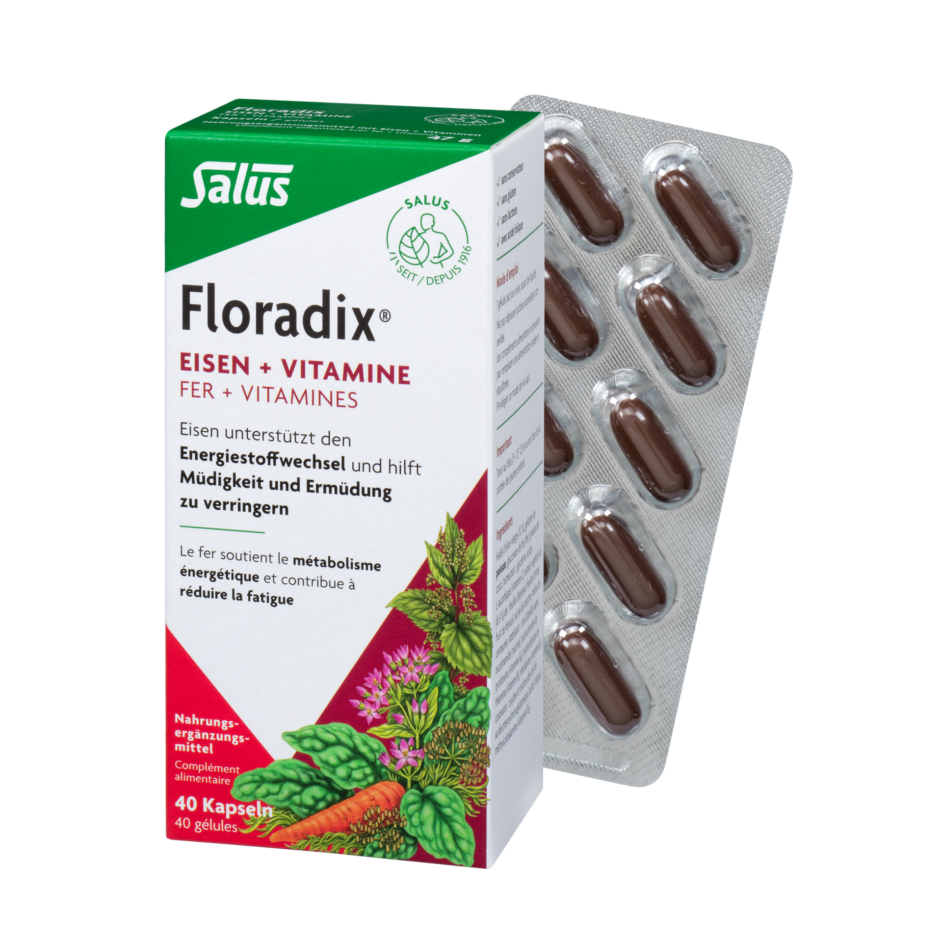 Boisson Salus Floradix Fer+Vitamine, liquide 500 ml – Image 2