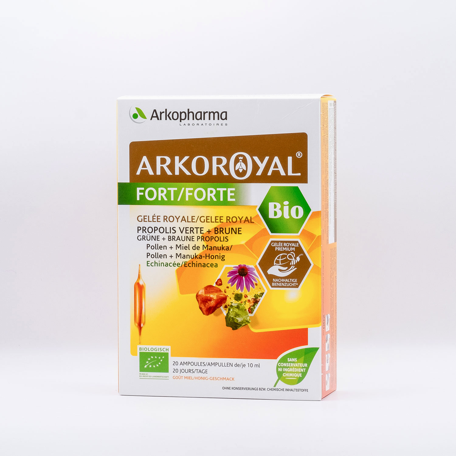 ARKOROYAL ampoules de gelée royale BIO, FORTE, 20 ampoules