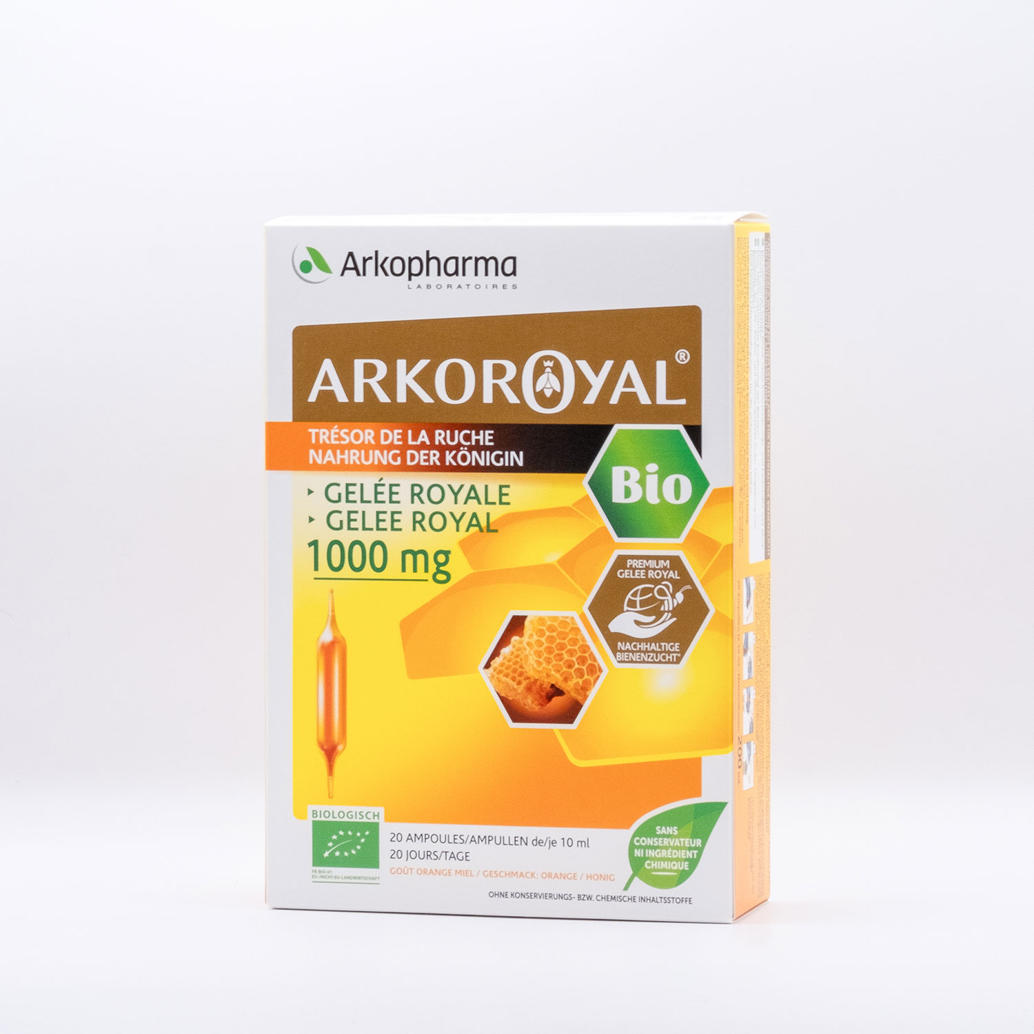 ARKOROYAL ampoules de gelée royale BIO, 1000 mg, 20 ampoules