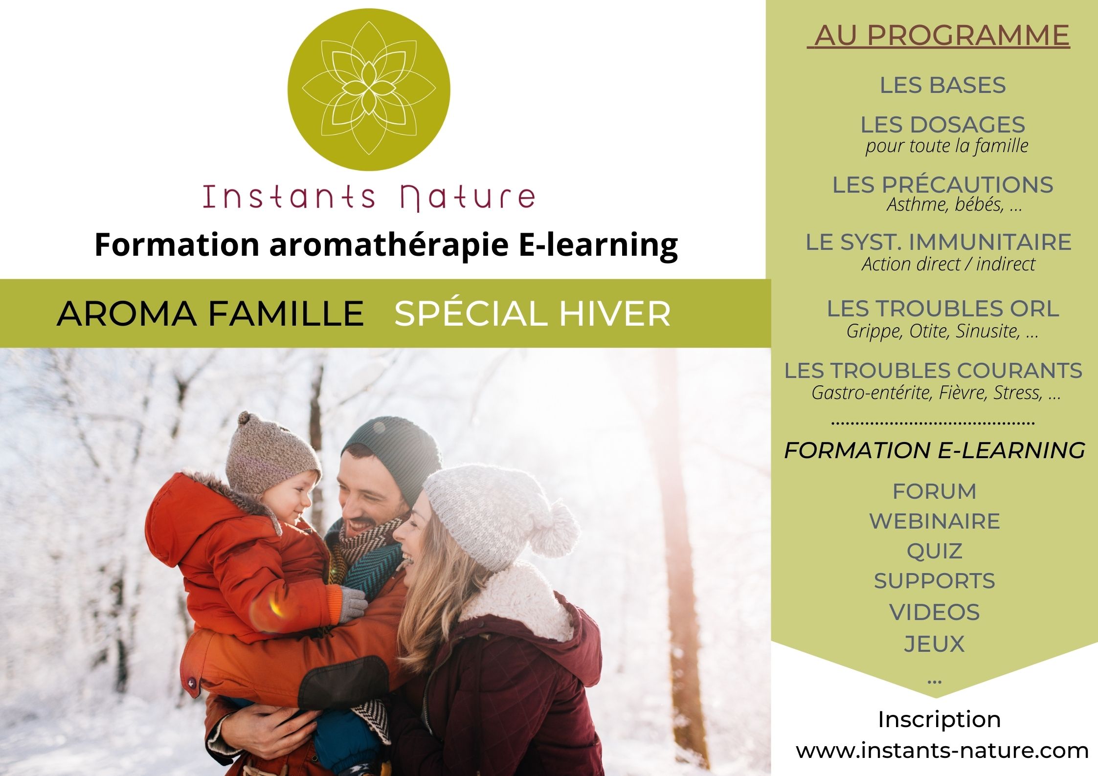 AROMATHERAPIE - FORMATION E-LEARNING - CURSUS "Aroma Famille Spécial Hiver"