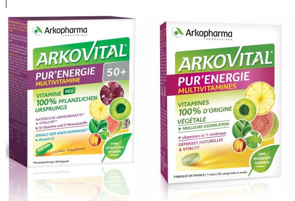 ArkoVital Pur'Energie <b>"Multivitamines 100 % d'origine végétale"</b>, Formule +50ans