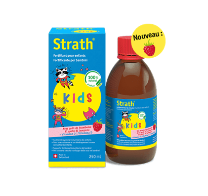 Strath Kids Framboise + Vitamine D pour les enfants et les adolescents, 250ml