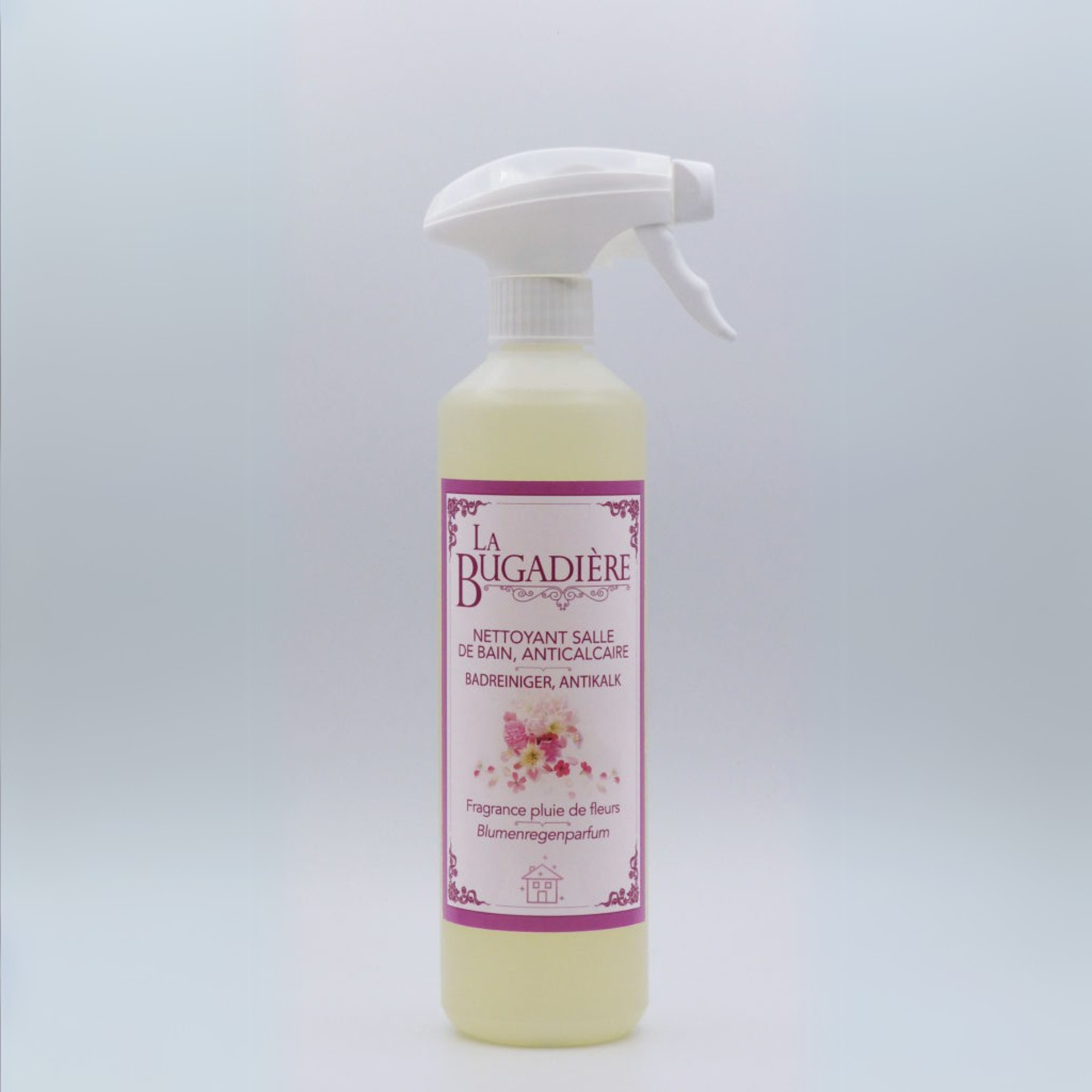 La Bugadière, Nettoyant salle de bain, anticalcaire, Fragrance pluie de fleurs, 500 ml