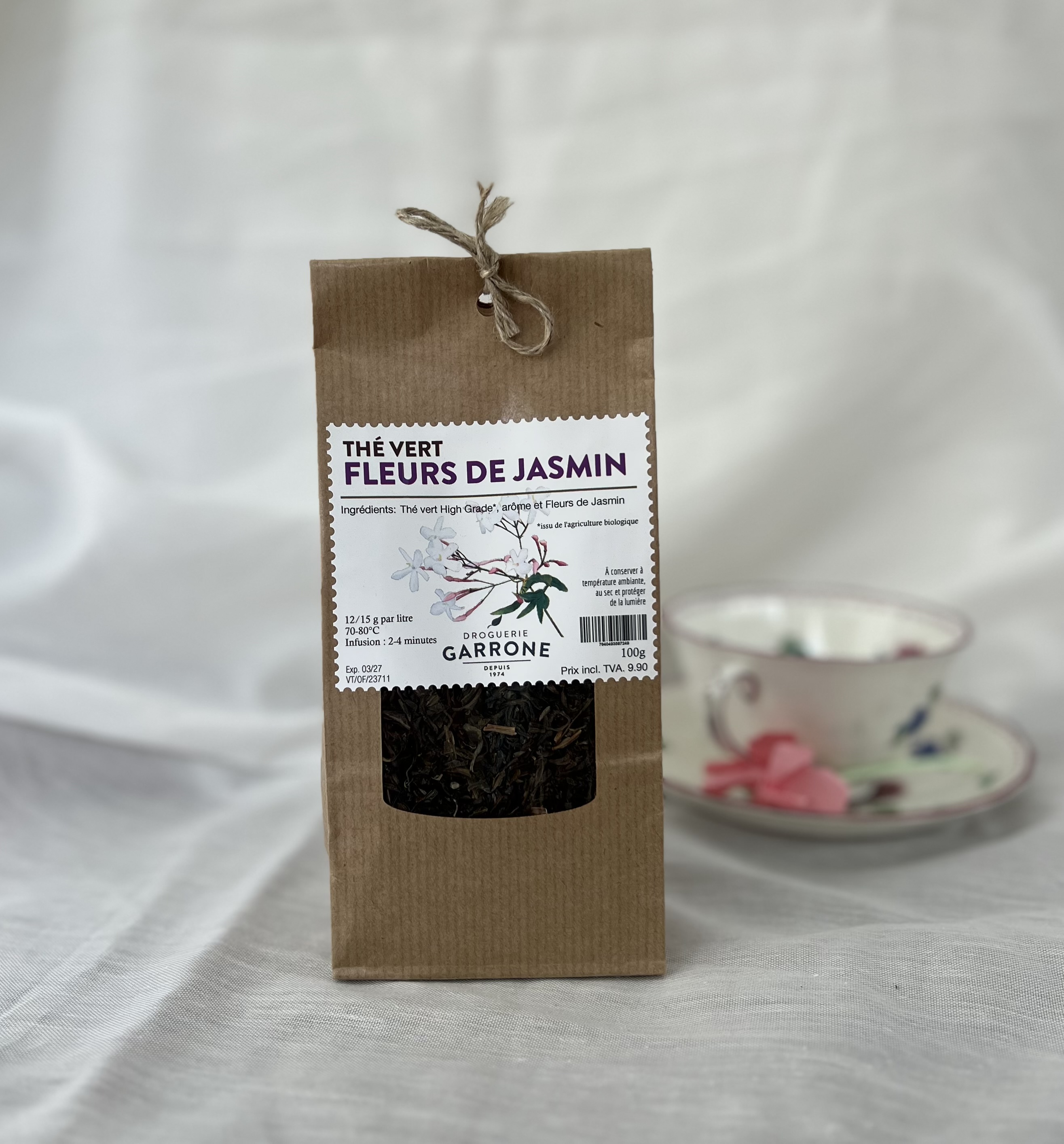 Thé Vert China Jasmin High Grade,  100gr