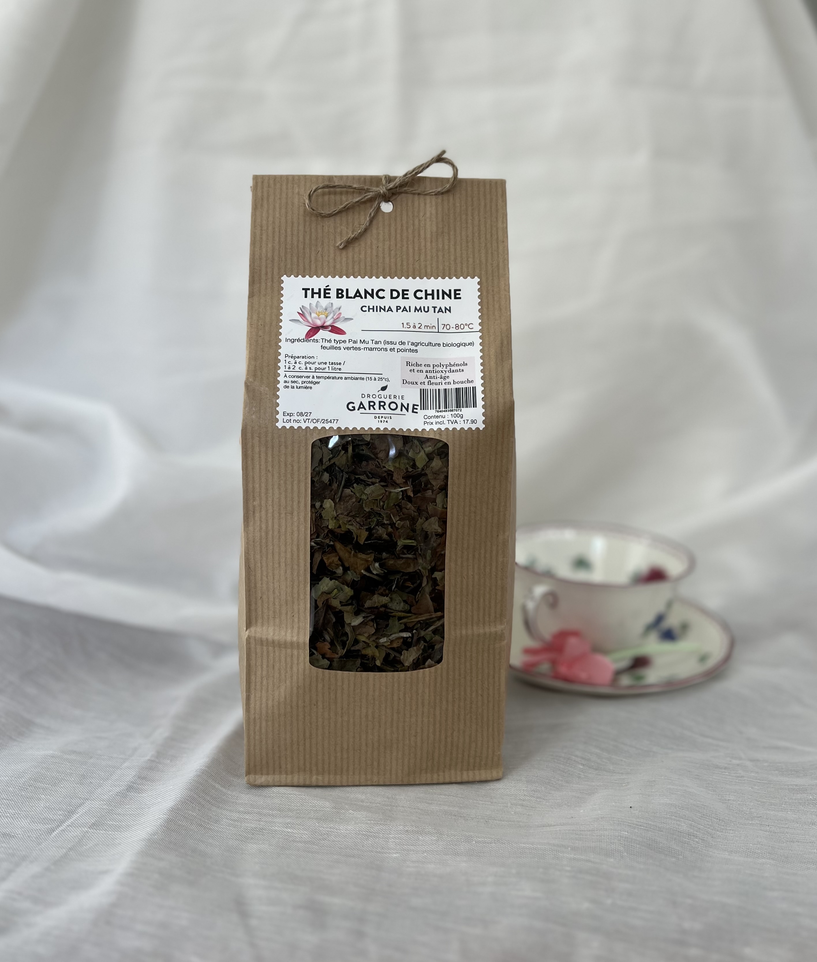 Thé Blanc de Chine China Pai Mu Tan , 100gr