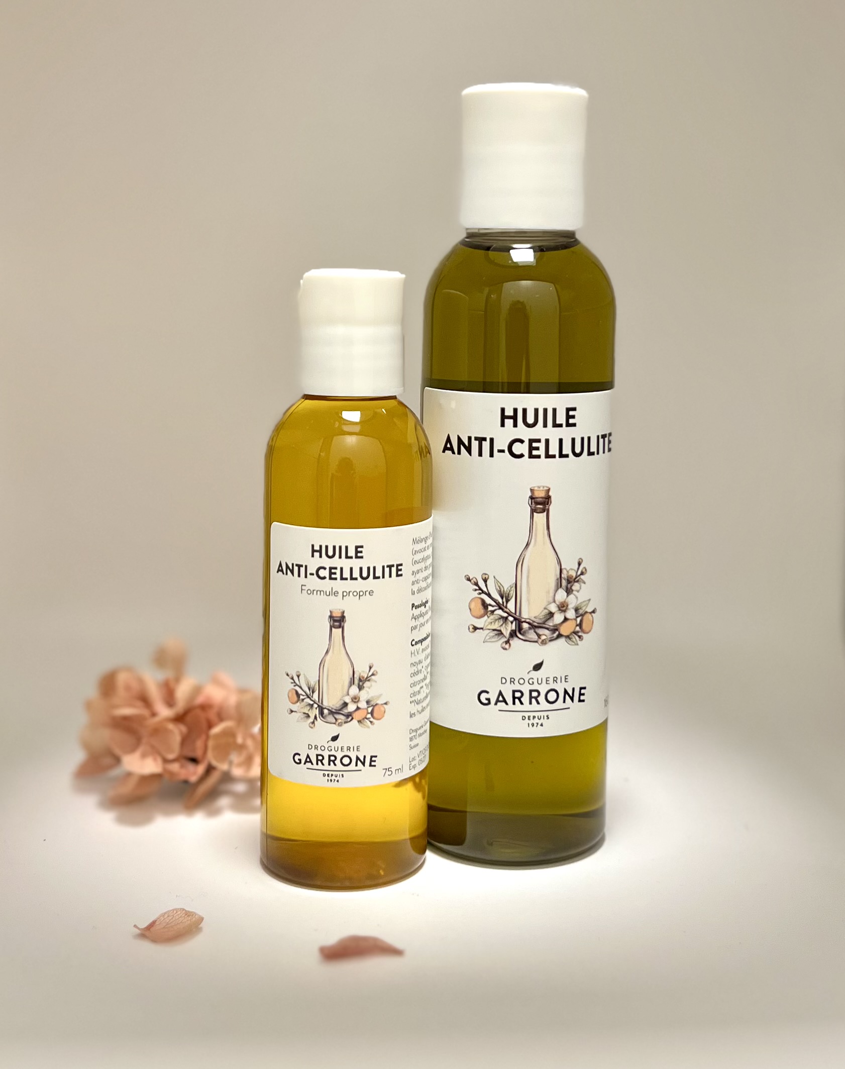 Huile Anti-cellulite aux huiles essentielles, 75ml ou 160 ml