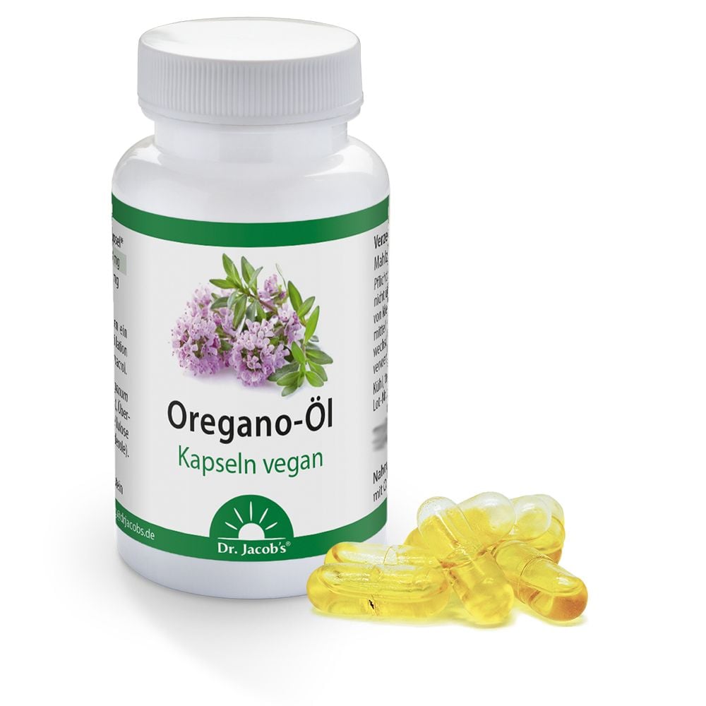 Dr Jacob's® Oregano Öl - huile d'Origan encapsulée, 60 gélules vegan