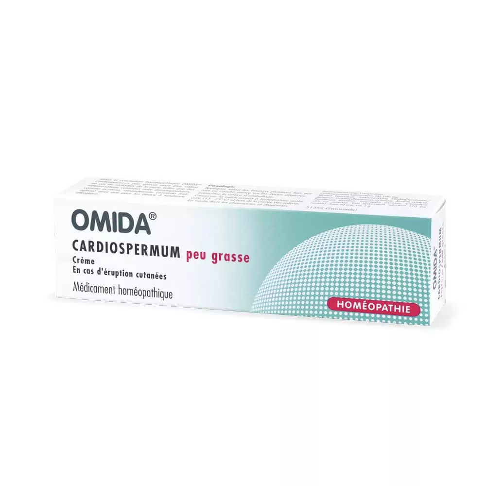 OMIDA - Crème Cardiospermum peu grasse, en cas d'éruptions cutanées, 50g