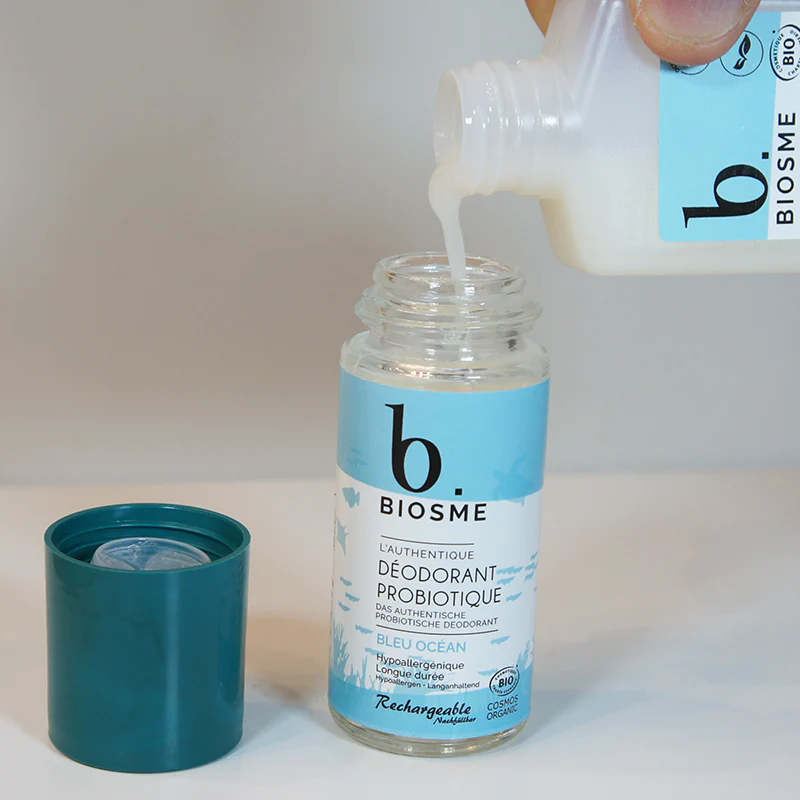 BIOSME Déodorant roll on naturel rechargeable Bleu Océan 50 ml ou la recharge de 100 ml – Image 2