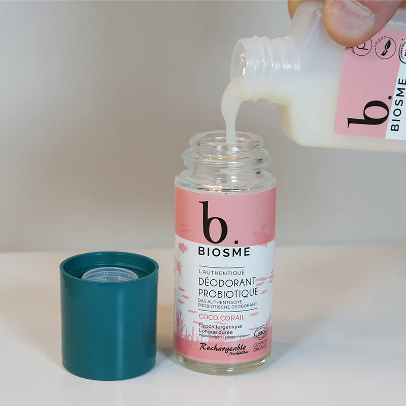 BIOSME Déodorant roll on naturel rechargeable Coco Corail 50 ml ou la recharge de 80 ml – Image 2