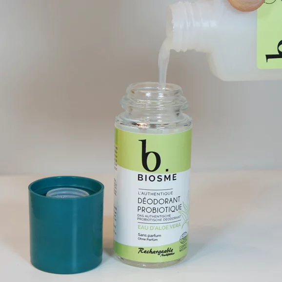 BIOSME Déodorant roll on naturel rechargeable Eau d'Aloe Vera 50 ml ou la recharge de 100 ml – Image 2