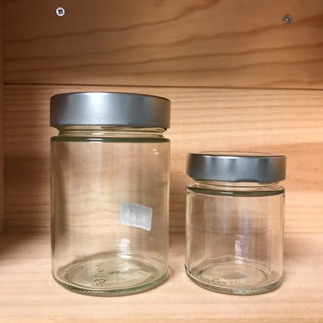 Bocal en verre avec couvercle métal, 156ml ou 312 ml