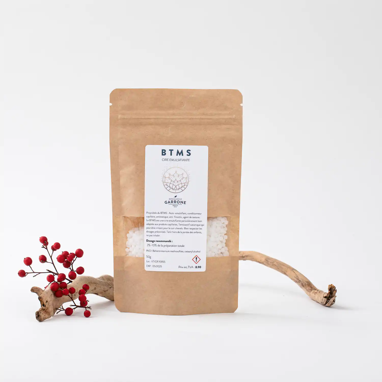 BTMS cire émulsifiante pour produits capillaires, 50 gr