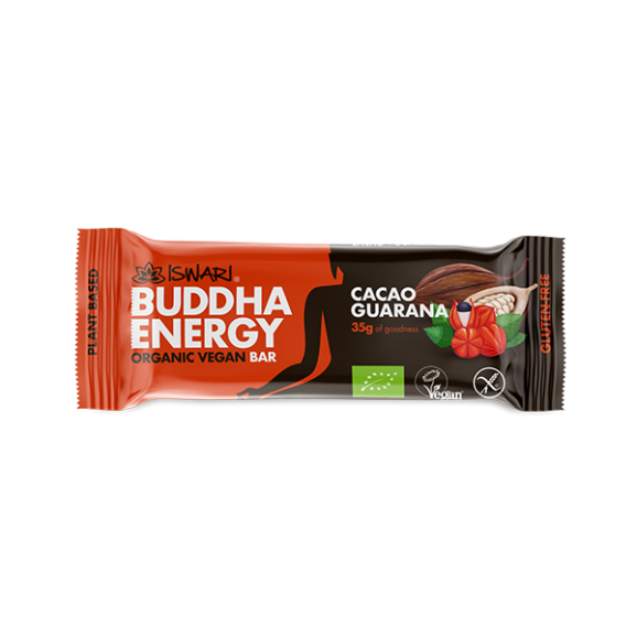 Iswari Barre d'énergie sans gluten crue Cacao Guarana ou Açaï Banane Fraise ou Maca Vanille, 35g – Image 3