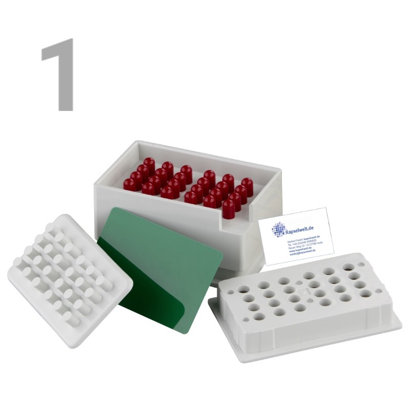 Gélulier Kapselwelt, Confort, TAILLE 1, dispositif pour fabriquer 24 gélules/capsules