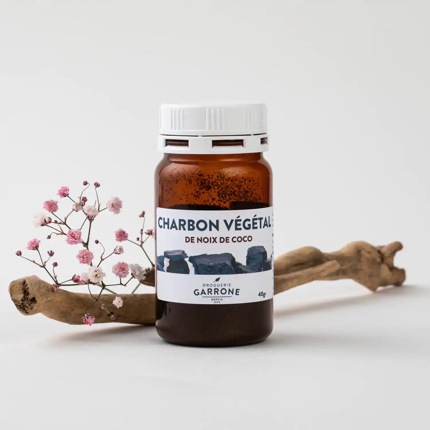 Charbon végétal activé de noix de coco, poudre, 40g