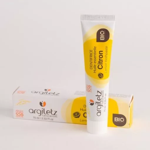 Dentifrice ARGILETZ à l’argile blanche et jaune arôme CITRON*