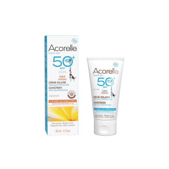 Acorelle Crème solaire bébé BIO, SPF50, 50ml