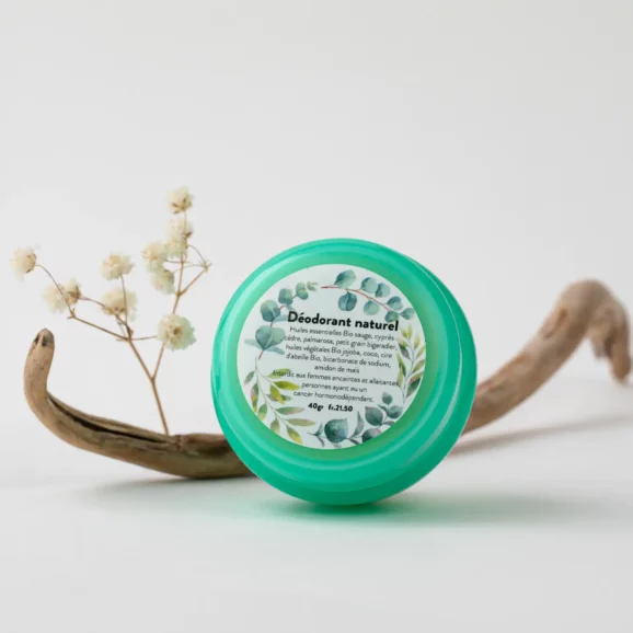 Baume Déodorant naturel, pot turquoise, 40gr