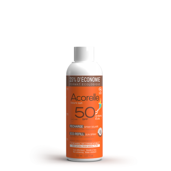 Acorelle recharge Spray solaire enfants BIO, SPF50, 150ml