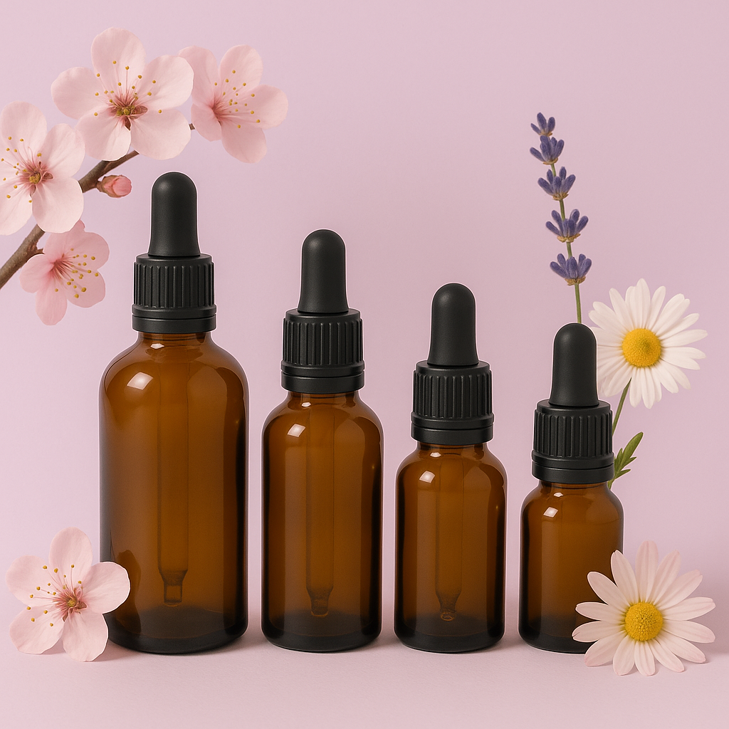 Flacons (verre ambré) vides avec pipette, dès 20 ml