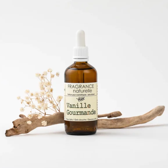 Fragrance, parfum cosmétique Vanille Gourmande 100% naturel en flacon de 20ml ou 100ml