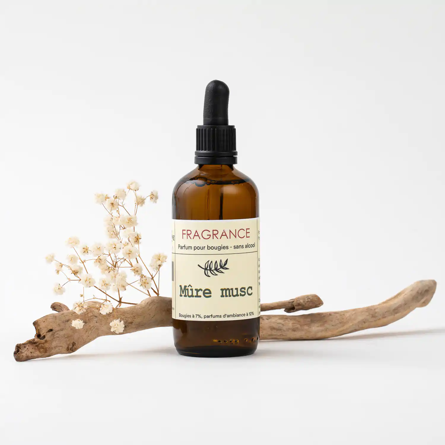 Fragrance, parfum bougie Mûre Musc conventionnel en flacon de 100ml