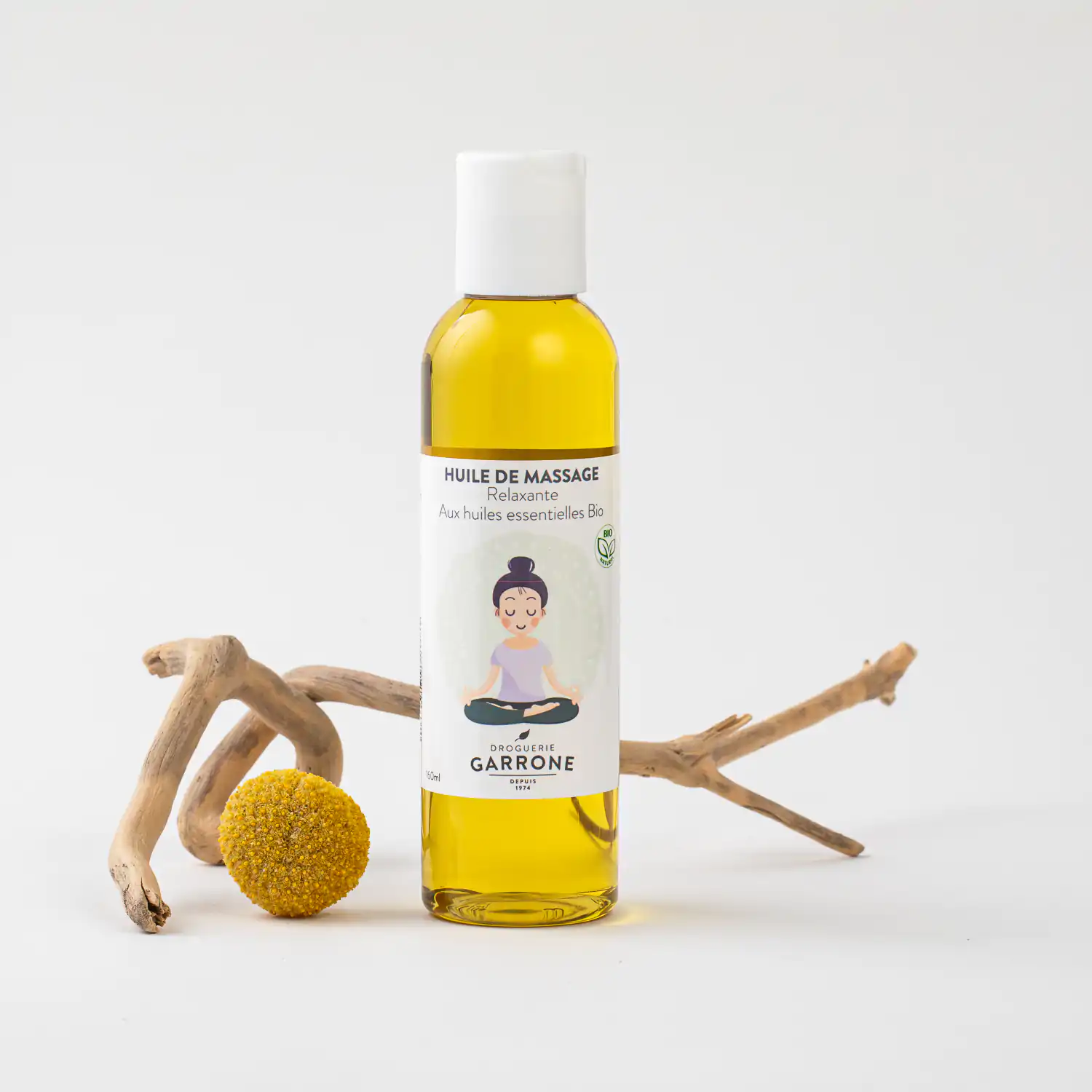 Huile de Massage Relaxante aux huiles essentielles, 160ml