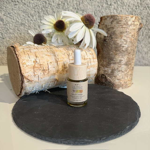 Là-Haut, Sérum Visage, Huile de Noyaux d'Abricot & Pépins de Raisin, 15ml