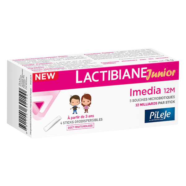 Lactibiane Junior Imedia 12M, 4 sticks orodispersibles - Pileje
