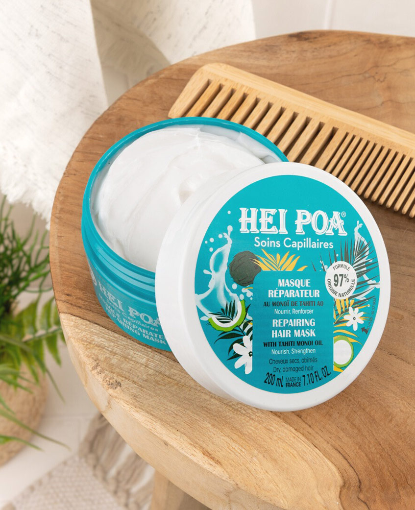 Hei Poa Masque capillaire réparateur au Monoï, 200 ml