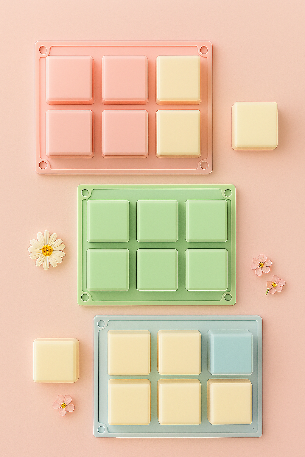 Moule en silicone 6 carrés