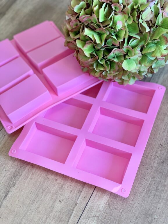 Moules en silicone, 6 carrés ou 6 rectangles