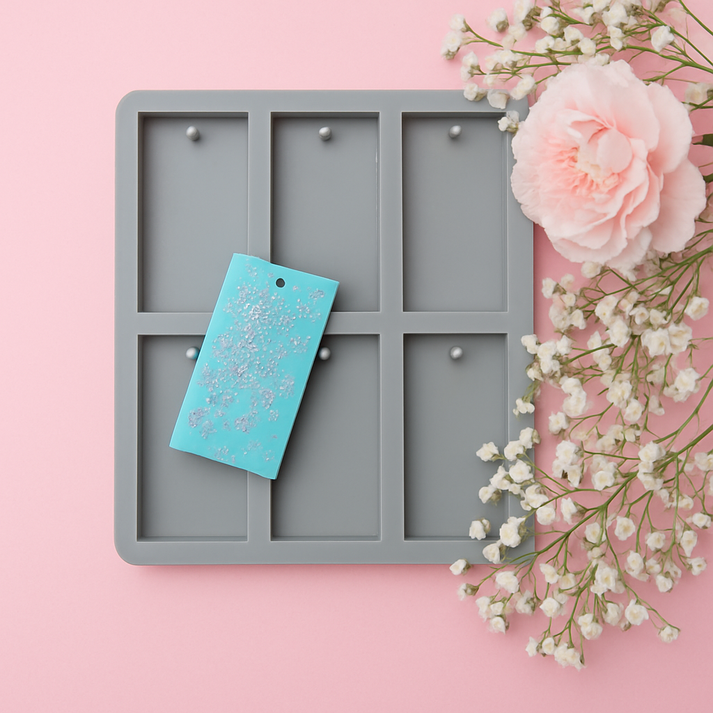 Moules suspension d'armoire en silicone : forme rectangle, 6 cavités