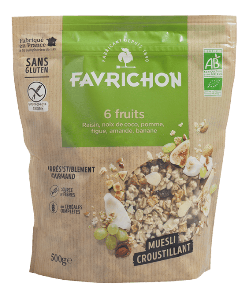 Favrichon, Muesli Croustillant 6 Fruits 500g, Sans Gluten