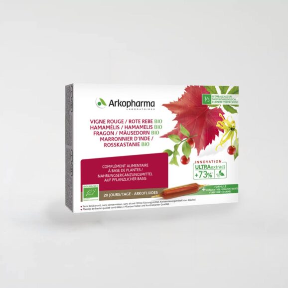 Arkofluide® Vigne rouge - Hamamélis - Fragon - Marronnier d'Inde BIO