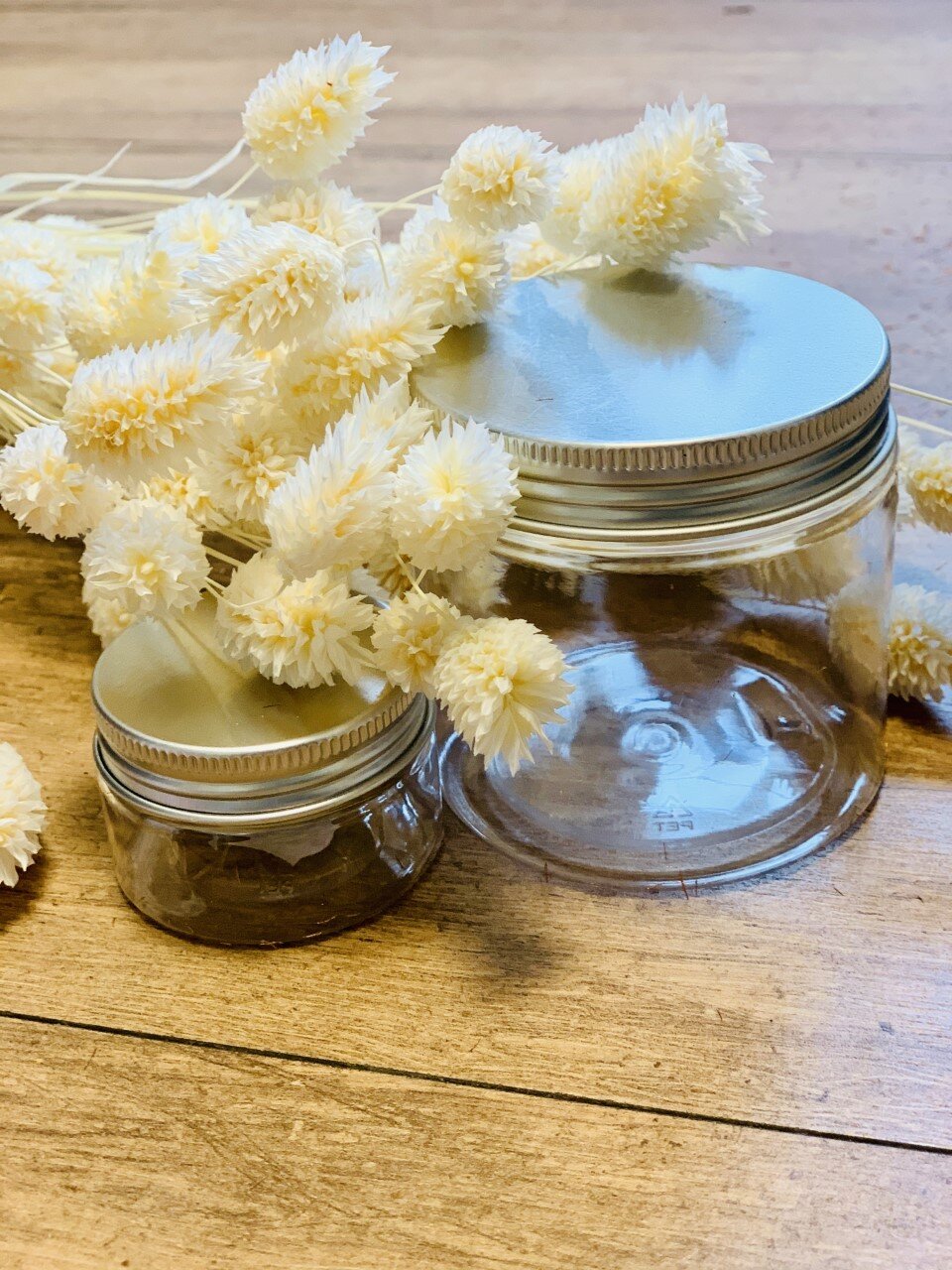 Pots PET avec couvercle à visser en ALU, de 50ml à 200ml