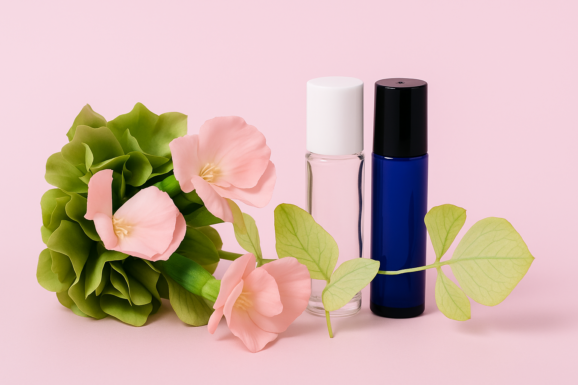 Roll-on, flacon en verre transparent blanc ou bleu 10ml