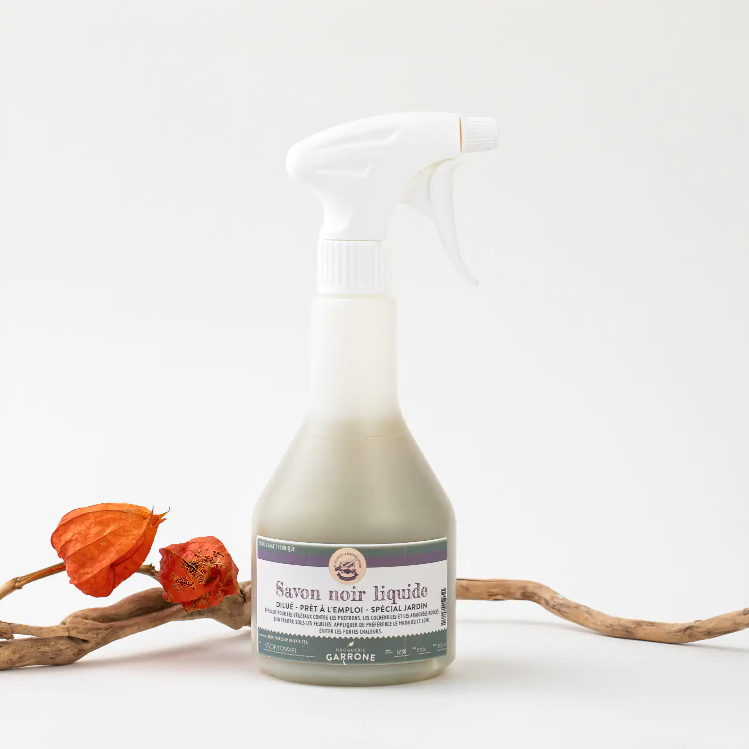 Savon Noir liquide dilué pour traitement de vos plantes, spray 500 ml