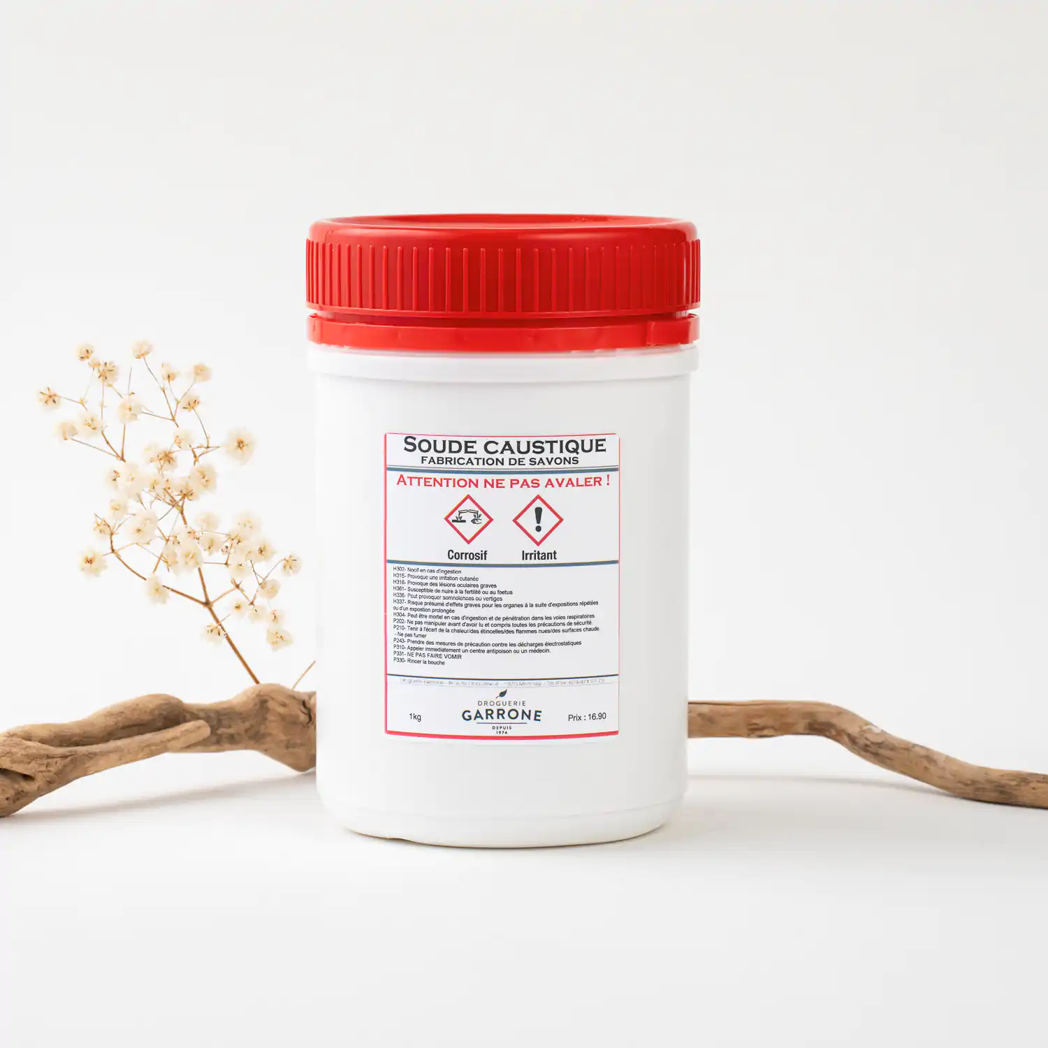 Soude caustique (hydroxyde de sodium), 500 g ou 1 kg