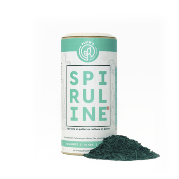 SPIRULINE, VALAIS par Plein'R, en paillettes, CYLINDRE 100g