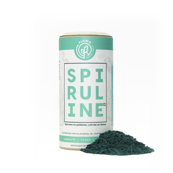 SPIRULINE, VALAIS par Plein'R, en paillettes, CYLINDRE 100g