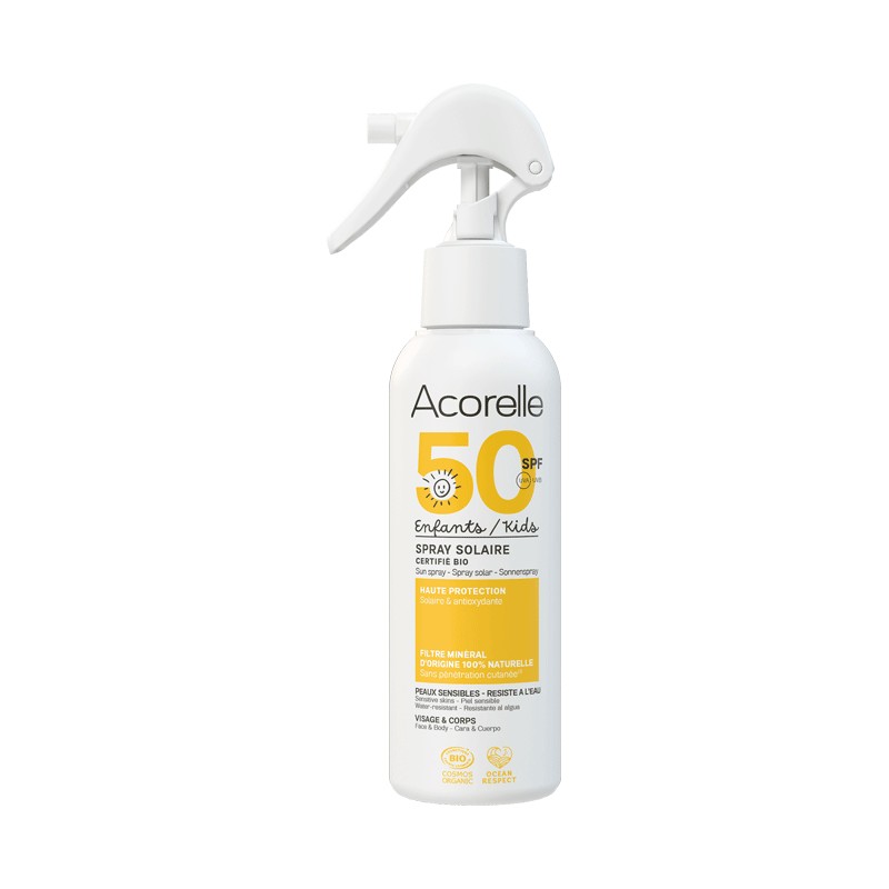 Acorelle Spray solaire enfants BIO, SPF50, 150ml