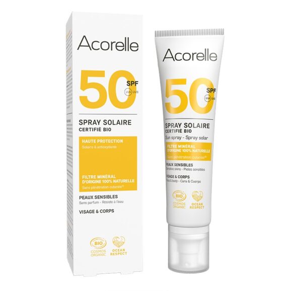 Acorelle Spray solaire BIO, SPF50, 100ml